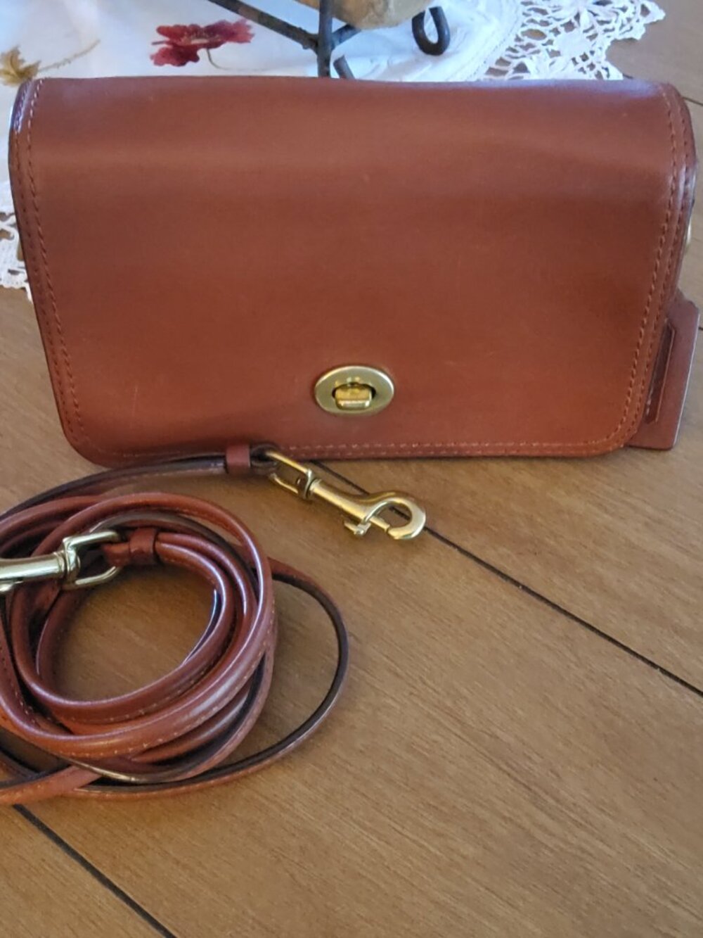 Coach 19914 Legacy Penny Crossbody or Shoulder Bag in Cognac